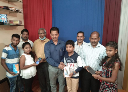 Handing of Mobile Phones to needy Students of St Corparation
